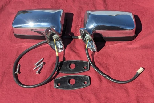 Vintage 1984-1991 Jeep Grand Wagoneer OEM Chrome Side Rear View Mirrors Pair