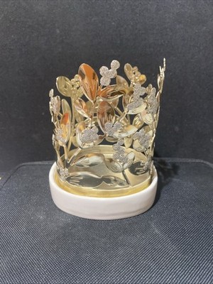 Bath Body Works GOLD MISTLETOE Ceramic Foaming Deep Cleansing Soap Holder Sleeve