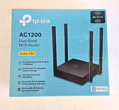TP-Link AC 1200 Mbps Duan-Band Wi-Fi Router Archer C54 /2.4 and 5GHz - 4Ports