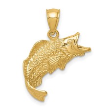 14k Yellow Gold Fish Pendant C4587