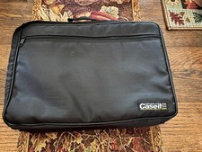 Vtg Caseit BMI Nylon Zippered Case For Cassette Tapes Holds 30 Has Handle Black