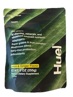 Huel Daily Greens Powder Lemon & Ginger Dairy-Free Immune Support 9oz Exp 9/2026