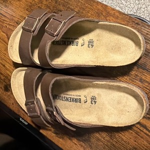 Birkenstock Slip-On Sandals US 10 Faux Leather Wedge Logo New