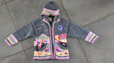 Lucy Iburg Handmade Peruvian Gray Hooded Mermaid Beach Sweater 4T