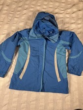 L.L.BEAN Jacket Shell Youth Medium 10-12 Color Block Blue Water Resistant