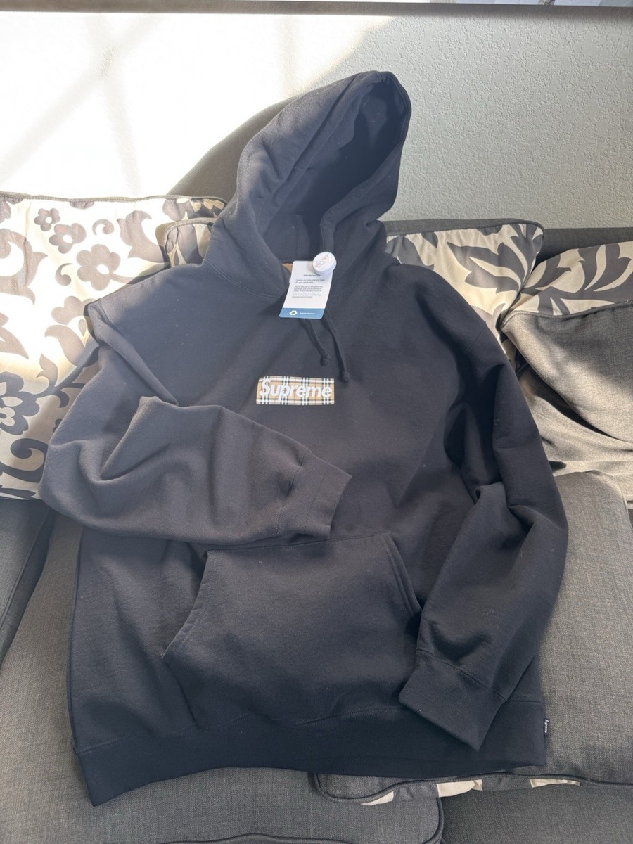 supreme burberry box logo hoodie black XXL | eBay