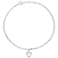 "Jobo \"33123\" FußKettchen FußKette Herz 925 Sterling Silber Federring"
