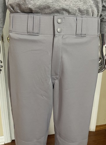 Easton Adult Men's L Baseball Softball Pants Straight Leg Gray Black Stripe - Picture 2 of 10