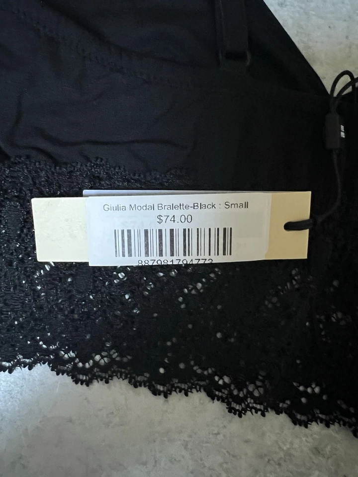 Cosabella Giulia Modal bralette bra Black wireless Sz S new stretch lace - Image 4 of 4