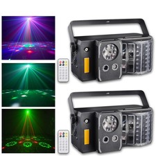 2pcs 6X3W Strobe Light 5IN1 Pattern Sound Activated Effect Light For Disco Party