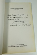 BELLAY Guy "La liberté, c'est dehors" Saint-Germain-des-Prés. Envoi signé