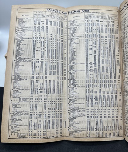 1937 Santa Fe Grand Canyon Line Atchison, Topeka & Santa Fe Railroad Time Tables - Picture 10 of 14