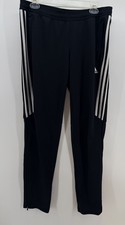 Adidas Climacool Black White Stripe Youth Zip Hem Track Pants Size L Pockets