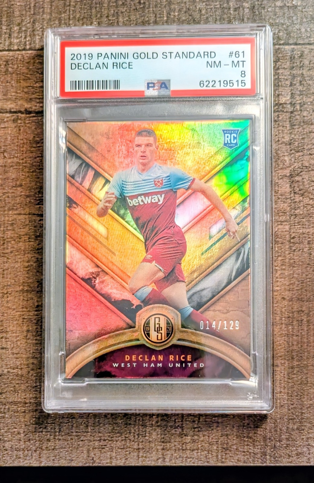2019-20 Panini Gold Standard /129- Declan Rice (RC) PSA 8 