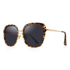 Vintage Oversized Shield Frame Women's Polarized Sunglasses Holiday Sunglasse...