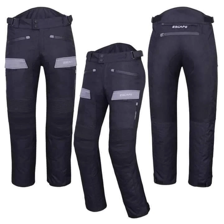 Pantaloni Moto Tecnici 3 Strati 4 Stagioni con Protezioni CE Impermeabile EM - Immagine 3 di 4