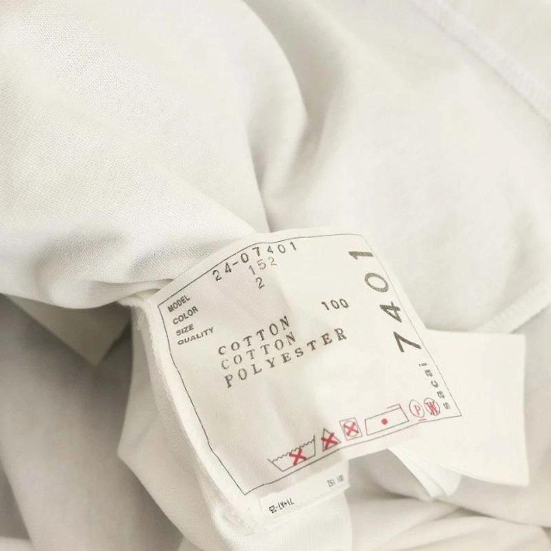 Abito Sacai 24 07401 cotone popeline x jersey pezzo unico switch plissettato 2 usat