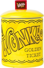 Willy Wonka Golden Ticket Ceramic Cookie Jar