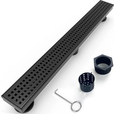 24 Inch Removable Cover Linear Shower Drain 304 Stainless Steel Rectangular F...