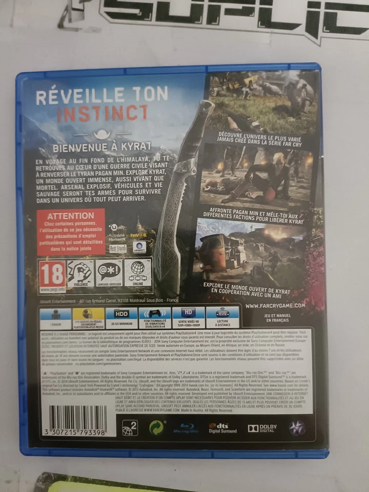 Jeu PS4 – Far Cry 4 – Sony PlayStation 4 – Jeu + Manuel – Version FR – Bon état, photo 2 sur 2