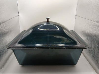 1970's  Tasty Temp  Domed Hot/Cold Divided Food Server, Smoky Grey Lucite