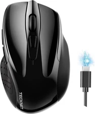 TECKNET Wireless Mouse (BT5.0/3.0 & 2.4G) Rechargeable 4800 DPI Silent USB A &