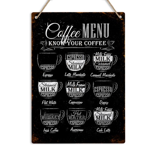 KNOW YOUR COFFEE Vintage Retro Metal Tin Sign Plaque Home Decor Pub Bar Kitchen - Picture 4 of 5