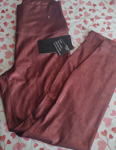 NEW WOMENS 90 DEGREE HIGH RISE ANKLE LENGTH EMBOSSED PRINT LEGGINGS PANTS LARGE - Picture 3 of 3