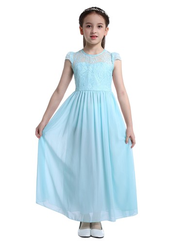 US Girls Kid Chiffon Flower Dress Princess Pageant Bridesmaid Wedding Party Gown - Picture 43 of 63