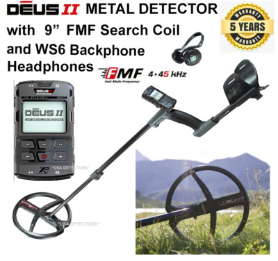 XP Deus II Metal Detector with 9'' FMF Search Coil, Remote and WS6 Backphones