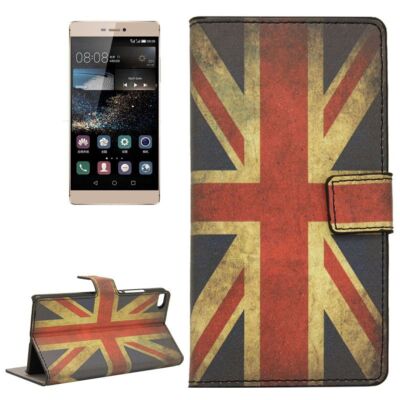 Schutz Hülle Wallet Cover Case Schale für Handy Huawei Ascend P8 England UK Neu