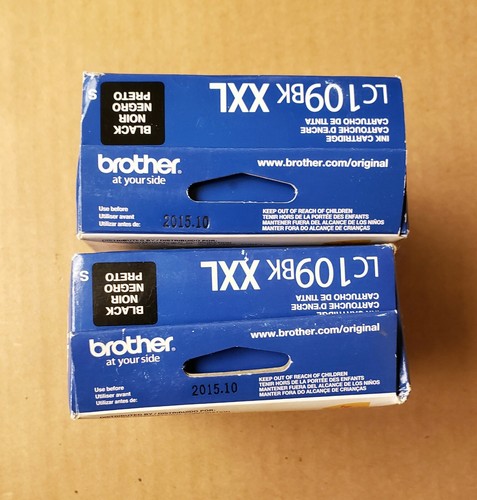 NEW 2 Genuine BROTHER LC109BK XXL Black Extra High Yield Ink Cartridges Exp.2015 - Picture 3 of 3