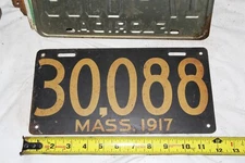 1917 17 Massachusetts MA Mass License Plate 30088 New Hampshire 19831 N.H.