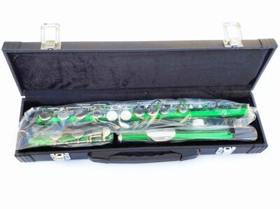 silver key +E closed hole flute green   design 16 hole closed hole nickel