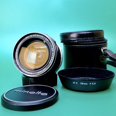 Minolta MC W Rokkor SG 28mm f3.5 Wide Angle Prime Lens Nr Mint