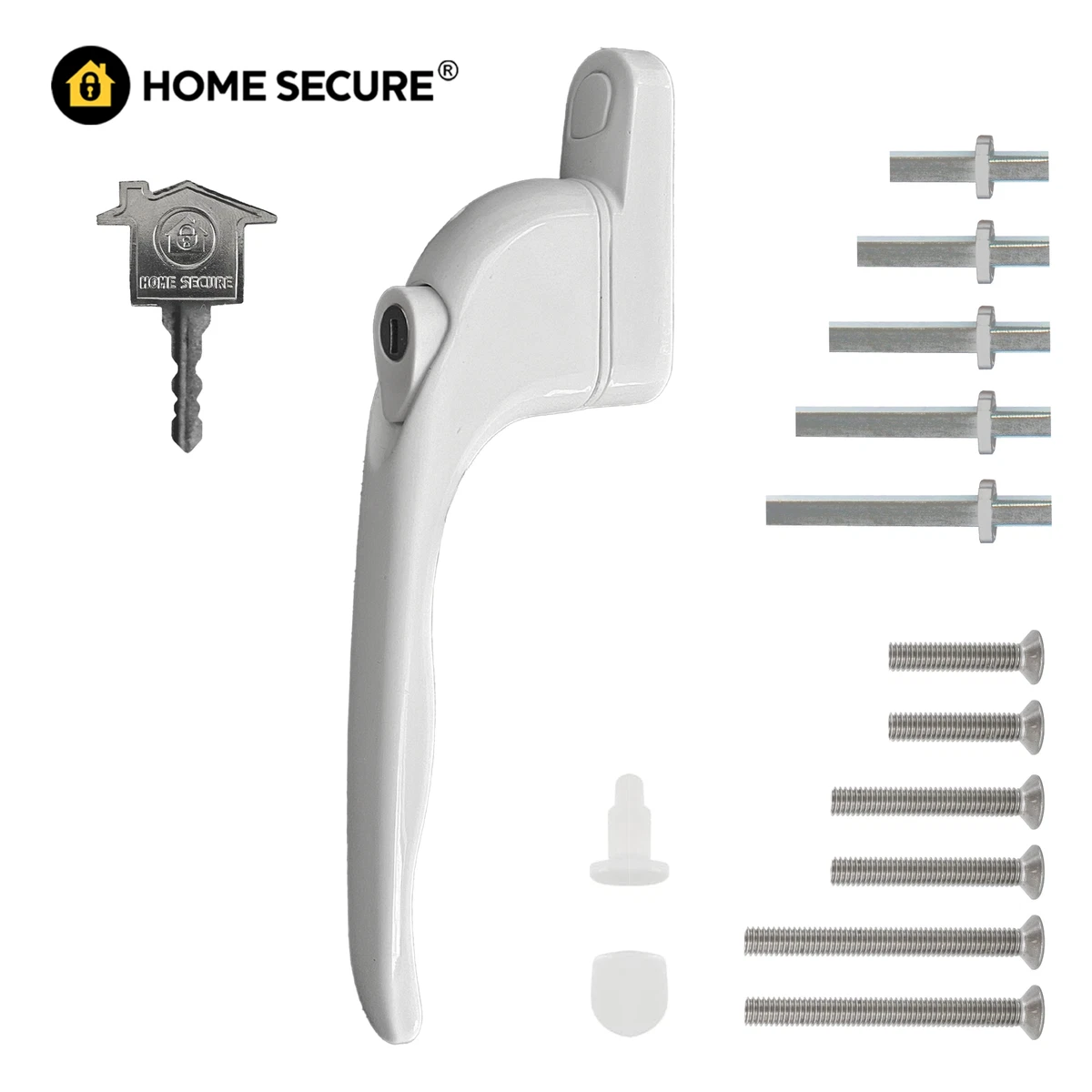 Manija de ventana universal de PVC uPVC Home Secure™ multihusillo - blanca