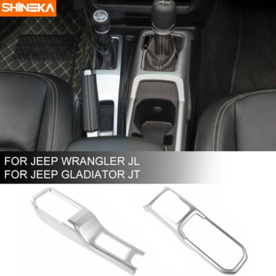 Silver Car Four-wheel Drive Gear Shift Panel Trim Cover For Jeep Wrangler JL JT