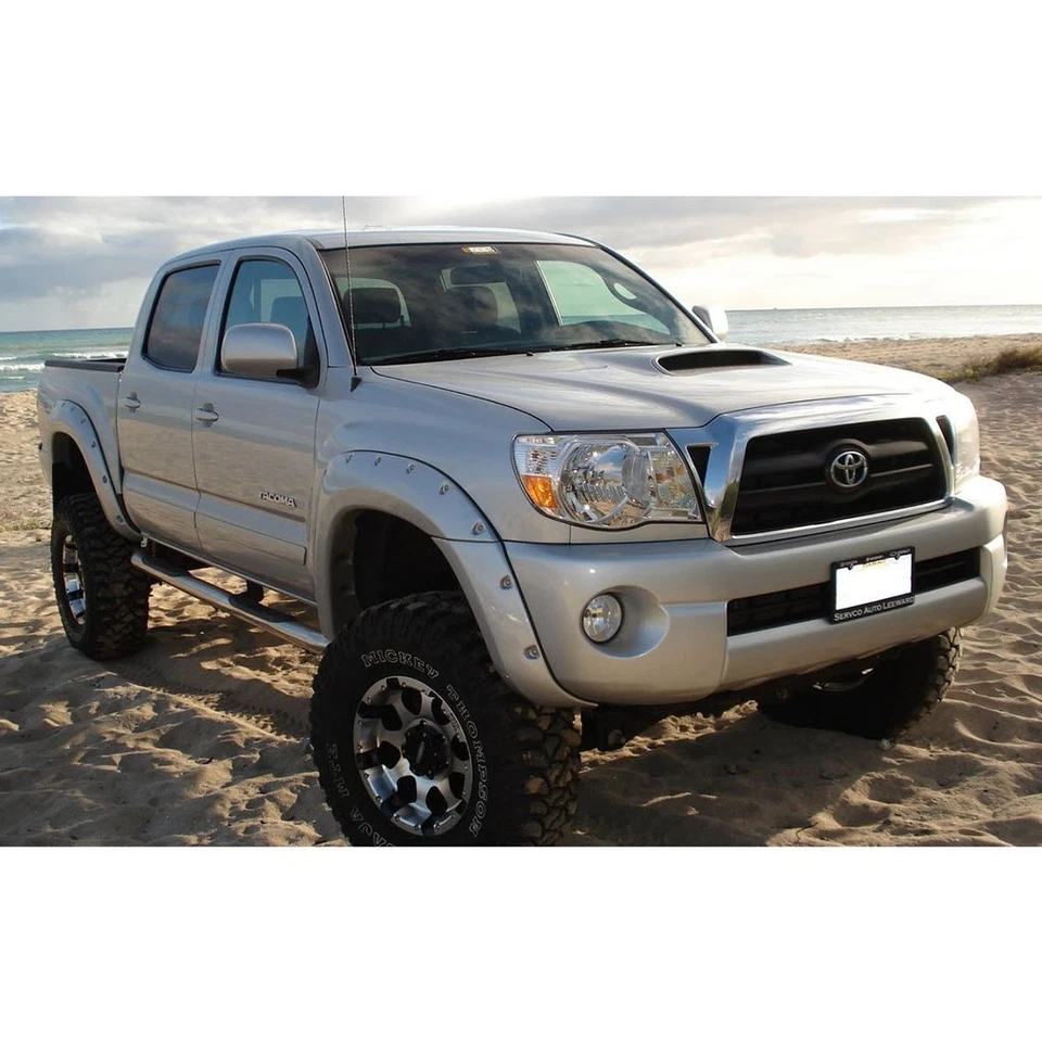 For 2005-2011 Toyota Tacoma 73.5 Fleetside Bed Pocket Style Black Fender Flares — 第 3/4 张图片
