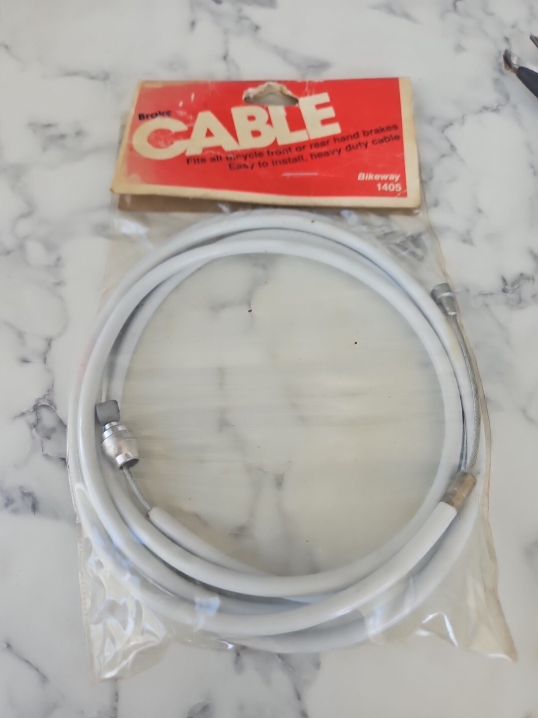 Vintage White Bikeway 1405 Brake Cable for Classic Bikes