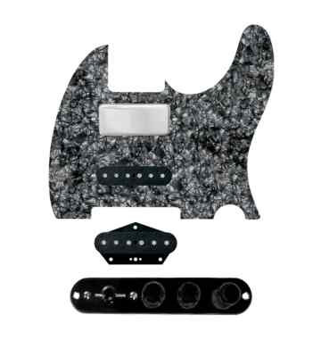 920D Custom Mason Style Loaded Nashville Tele Pickguard - Black Pearl / Black