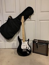Behringer Strat Black Electric Guitar With Amp, Tremlo Bar And Gig Bag