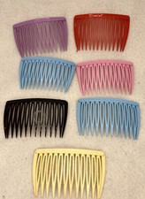 Vintage Lot 7 Goody Colored Hair Comb Plastic Clips Retro 1970  s 1980  s Rainbow