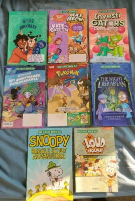 Mixed Bundle Lot of 8 Free Comic Book Day Promo Comics 2024 - Pokemon Snoopy etc