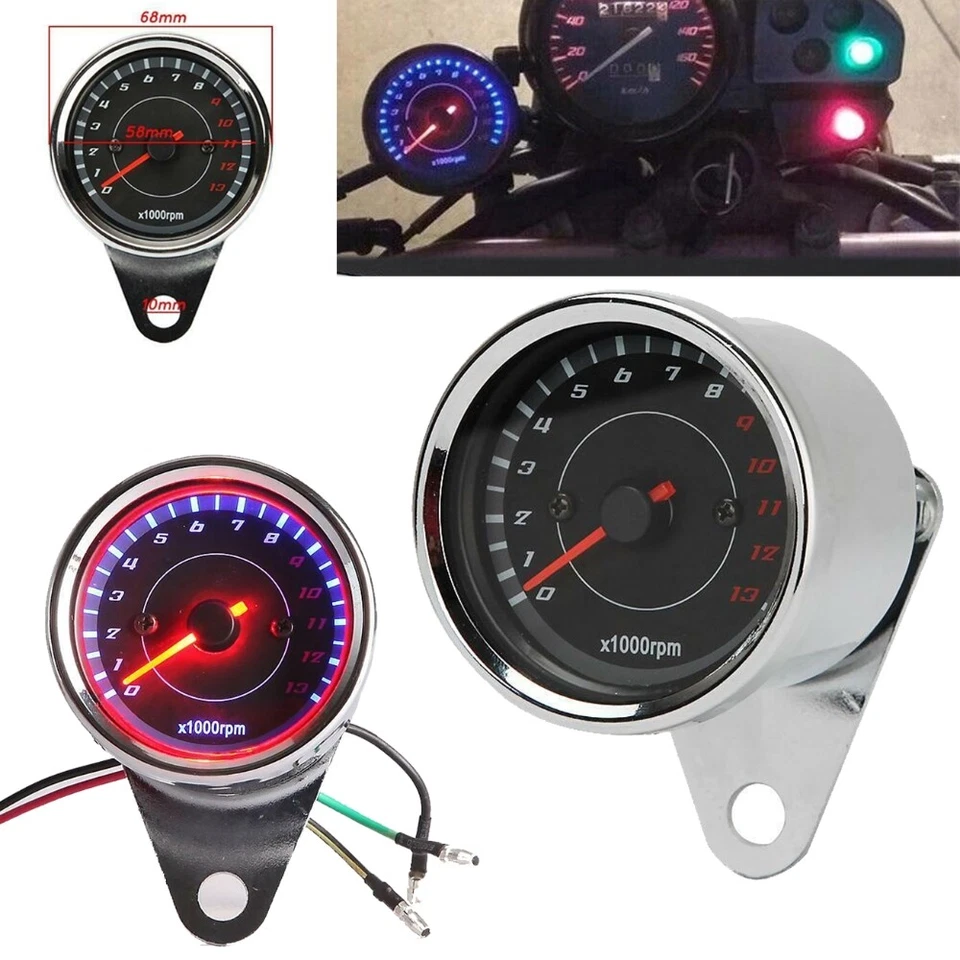 LED Night Light Tachometer Gauge For Harley Road King CVO FLHR Classic Custom - Image 2 of 4