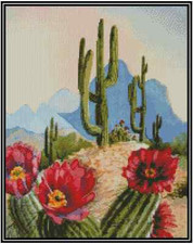 Cactus Southwest Scene Counted Cross Stitch CHART  #21-119