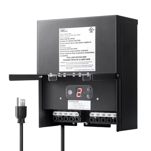 DEWENWILS 600W Low Voltage Landscape Transformer, Built-in Dusk to Dawn Sensor