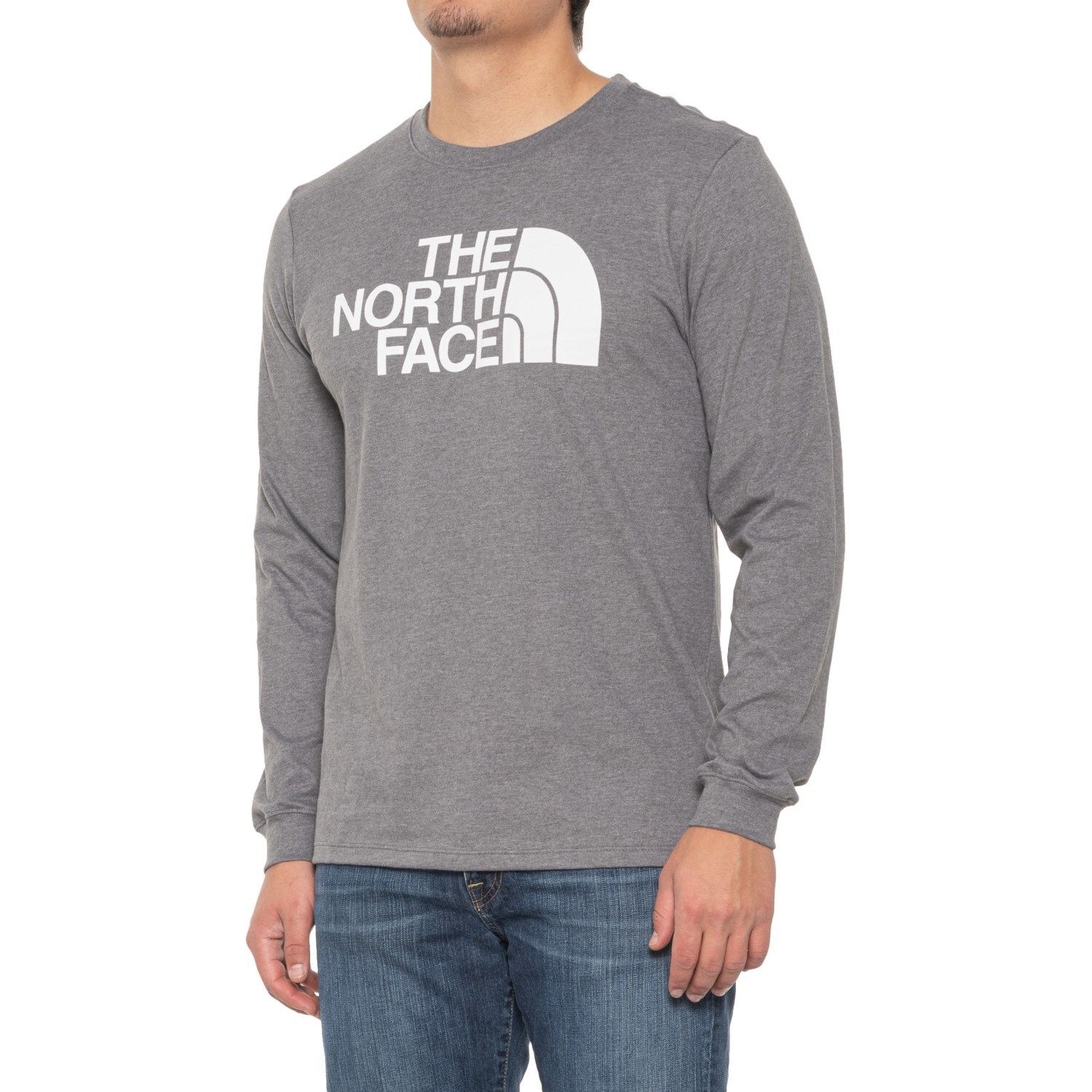 Мужская футболка The North Face Half Dome L/S - Tnf Med Grey Heather/Tnf White - L