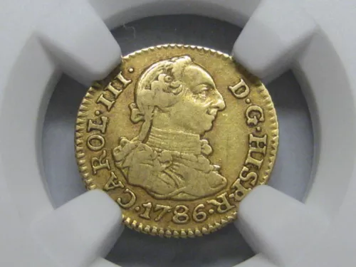 1786 MADRID 1/2 ESCUDO NGC VF30 GOLD CHARLES III SPAIN DOUBLOON COLONIAL ERA