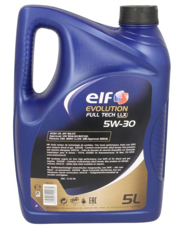 Elf 5W-30 Evolution Full-Tech LLX 5l Oil Fully Synthetic for