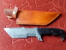 HR HANDMADE DEMASCUS STEEL BLADE MICARTA HANDLE HC TRAKER FIXED BLADE KNIFE